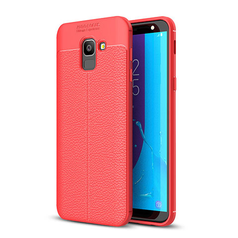 Custodia Silicone Morbida In Pelle Cover per Samsung Galaxy J6 (2018) J600F Rosso