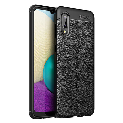 Custodia Silicone Morbida In Pelle Cover per Samsung Galaxy M02 Nero