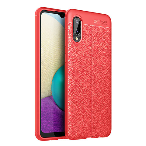 Custodia Silicone Morbida In Pelle Cover per Samsung Galaxy M02 Rosso