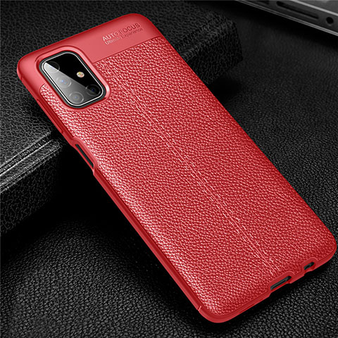 Custodia Silicone Morbida In Pelle Cover per Samsung Galaxy M51 Rosso