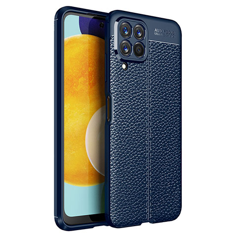 Custodia Silicone Morbida In Pelle Cover per Samsung Galaxy M53 5G Blu