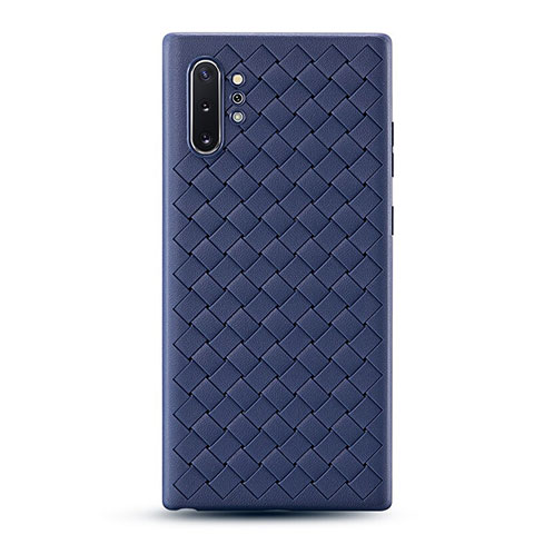Custodia Silicone Morbida In Pelle Cover per Samsung Galaxy Note 10 Plus 5G Blu