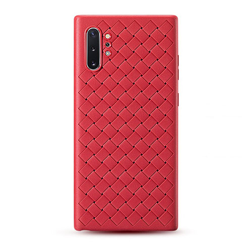 Custodia Silicone Morbida In Pelle Cover per Samsung Galaxy Note 10 Plus 5G Rosso