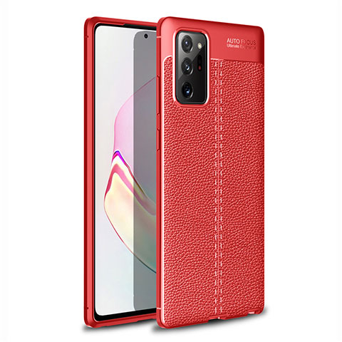 Custodia Silicone Morbida In Pelle Cover per Samsung Galaxy Note 20 5G Rosso