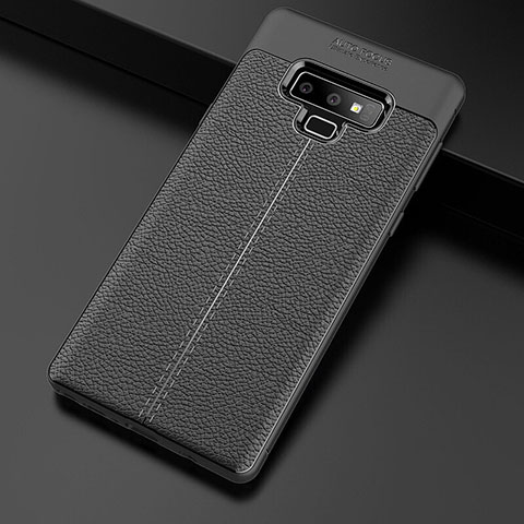 Custodia Silicone Morbida In Pelle Cover per Samsung Galaxy Note 9 Nero