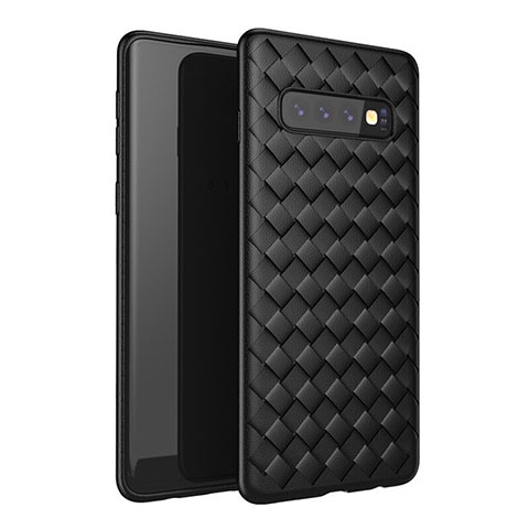 Custodia Silicone Morbida In Pelle Cover per Samsung Galaxy S10 Nero