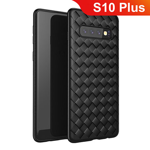 Custodia Silicone Morbida In Pelle Cover per Samsung Galaxy S10 Plus Nero