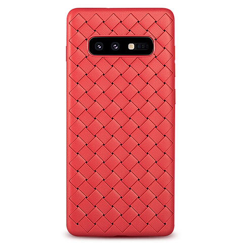 Custodia Silicone Morbida In Pelle Cover per Samsung Galaxy S10e Rosso