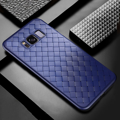 Custodia Silicone Morbida In Pelle Cover per Samsung Galaxy S8 Plus Blu