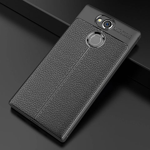 Custodia Silicone Morbida In Pelle Cover per Sony Xperia XA2 Ultra Nero