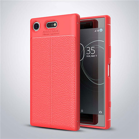 Custodia Silicone Morbida In Pelle Cover per Sony Xperia XZ1 Compact Rosso