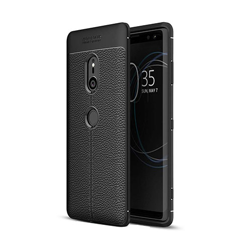 Custodia Silicone Morbida In Pelle Cover per Sony Xperia XZ3 Nero