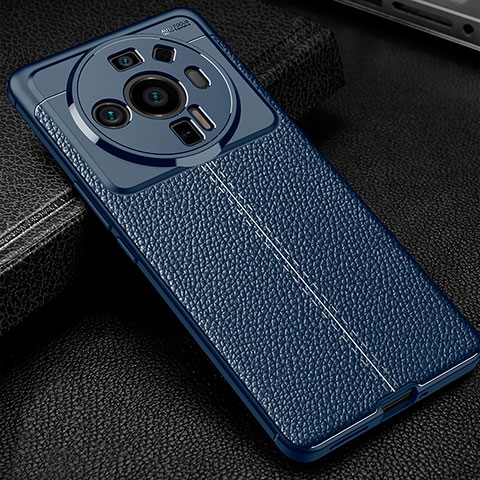 Custodia Silicone Morbida In Pelle Cover per Xiaomi Mi 12 Ultra 5G Blu