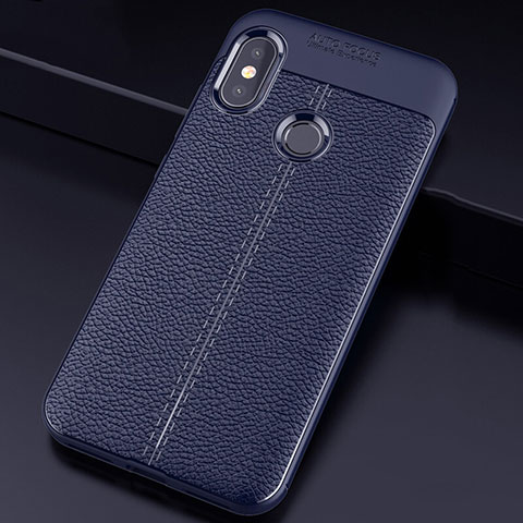 Custodia Silicone Morbida In Pelle Cover per Xiaomi Mi A2 Lite Blu