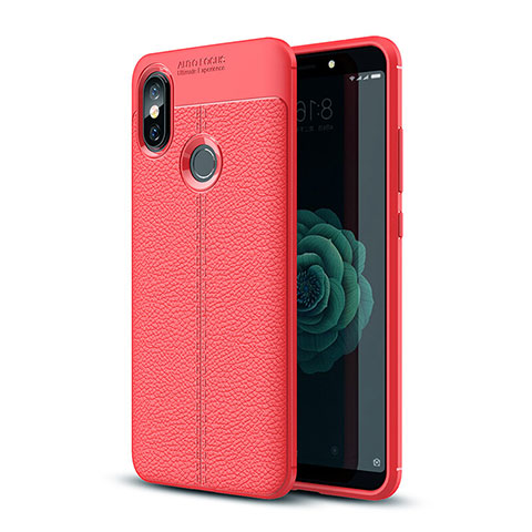 Custodia Silicone Morbida In Pelle Cover per Xiaomi Mi A2 Rosso