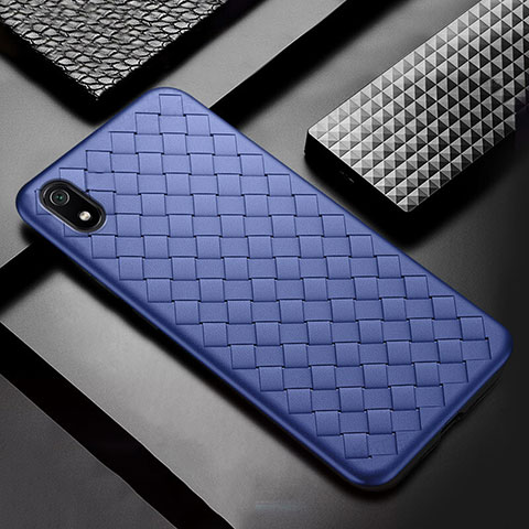 Custodia Silicone Morbida In Pelle Cover per Xiaomi Redmi 7A Blu