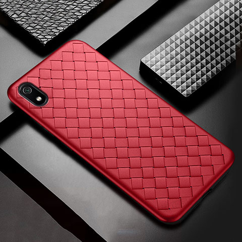 Custodia Silicone Morbida In Pelle Cover per Xiaomi Redmi 7A Rosso