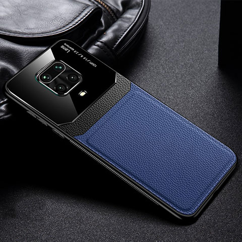 Custodia Silicone Morbida In Pelle Cover per Xiaomi Redmi Note 9 Pro Max Blu