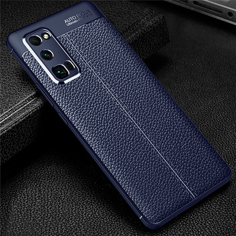 Custodia Silicone Morbida In Pelle Cover S01 per Huawei Honor 30 Pro+ Plus Blu