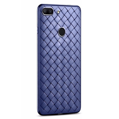 Custodia Silicone Morbida In Pelle Cover S01 per Huawei Honor 9 Lite Blu