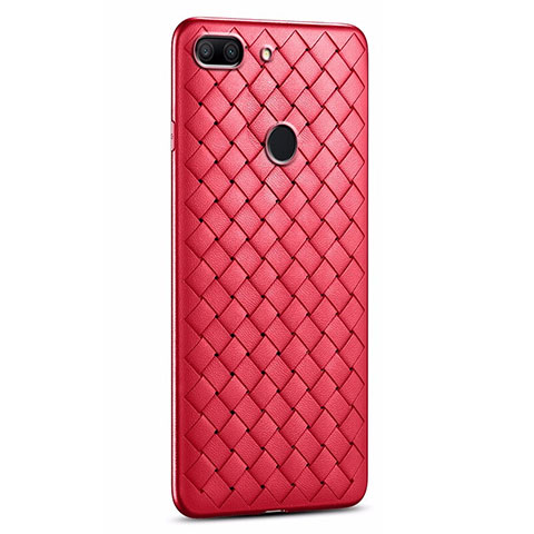 Custodia Silicone Morbida In Pelle Cover S01 per Huawei Honor 9 Lite Rosso