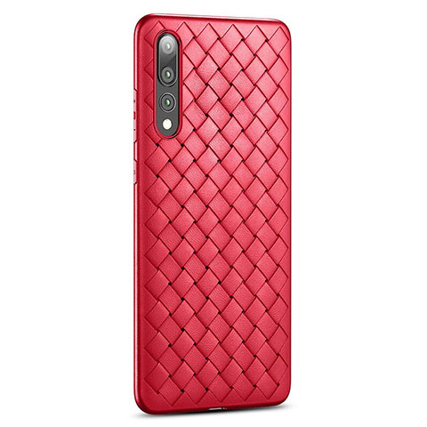 Custodia Silicone Morbida In Pelle Cover S01 per Huawei P20 Pro Rosso