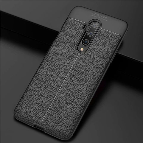 Custodia Silicone Morbida In Pelle Cover S01 per OnePlus 7T Pro Nero