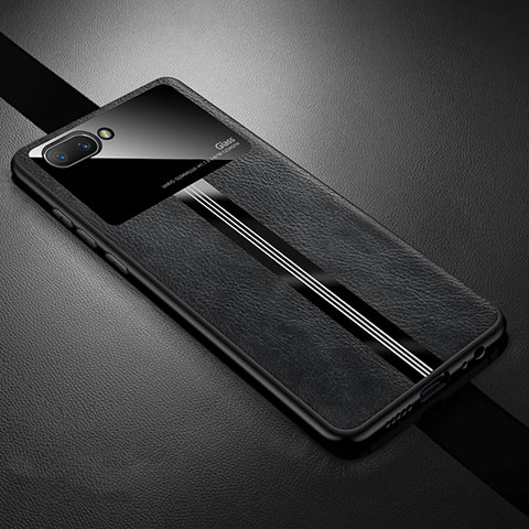 Custodia Silicone Morbida In Pelle Cover S01 per Oppo A12e Nero