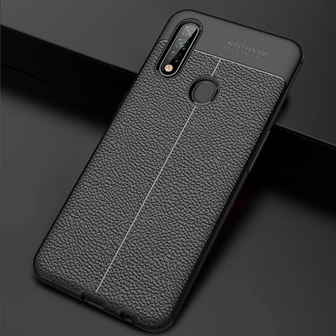 Custodia Silicone Morbida In Pelle Cover S01 per Oppo A8 Nero