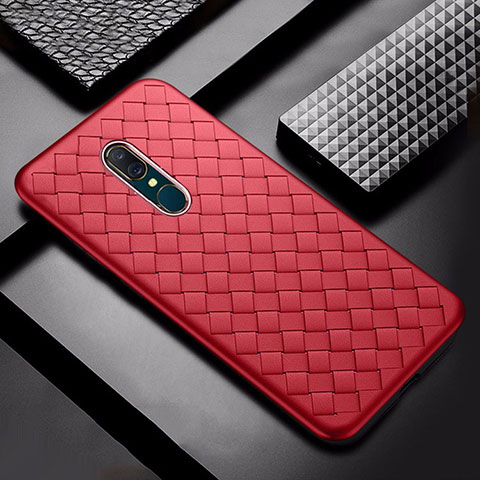 Custodia Silicone Morbida In Pelle Cover S01 per Oppo A9X Rosso