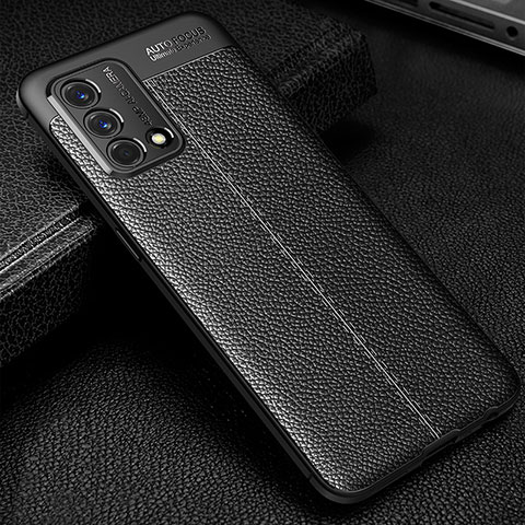 Custodia Silicone Morbida In Pelle Cover S01 per Oppo Reno6 Lite Nero