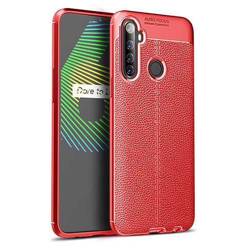 Custodia Silicone Morbida In Pelle Cover S01 per Realme 6i Rosso