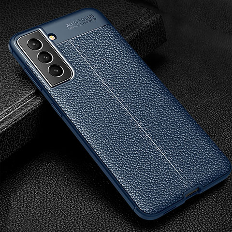 Custodia Silicone Morbida In Pelle Cover S01 per Samsung Galaxy S25 Plus 5G Blu