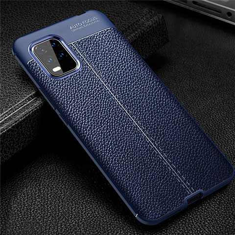 Custodia Silicone Morbida In Pelle Cover S01 per Xiaomi Mi 10 Lite Blu