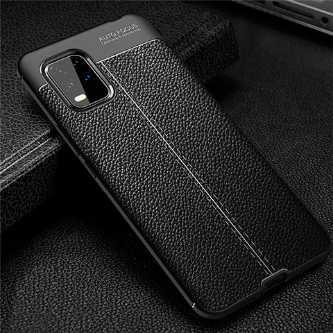 Custodia Silicone Morbida In Pelle Cover S01 per Xiaomi Mi 10 Lite Nero