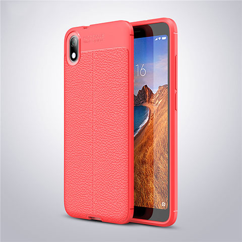 Custodia Silicone Morbida In Pelle Cover S01 per Xiaomi Redmi 7A Rosso