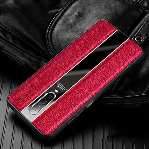 Custodia Silicone Morbida In Pelle Cover S01 per Xiaomi Redmi K30 5G Rosso