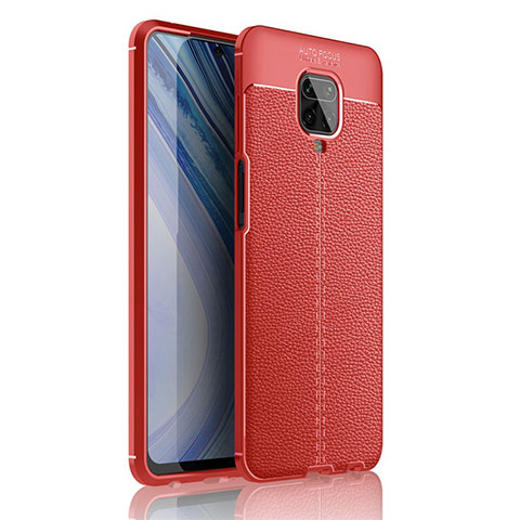 Custodia Silicone Morbida In Pelle Cover S01 per Xiaomi Redmi Note 9 Pro Max Rosso