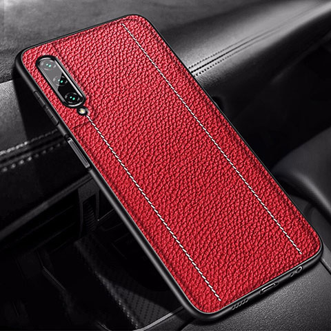 Custodia Silicone Morbida In Pelle Cover S02 per Huawei Honor 9X Pro Rosso