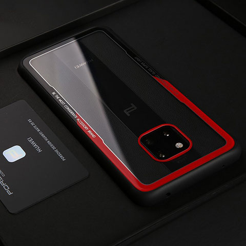 Custodia Silicone Morbida In Pelle Cover S02 per Huawei Mate 20 RS Rosso