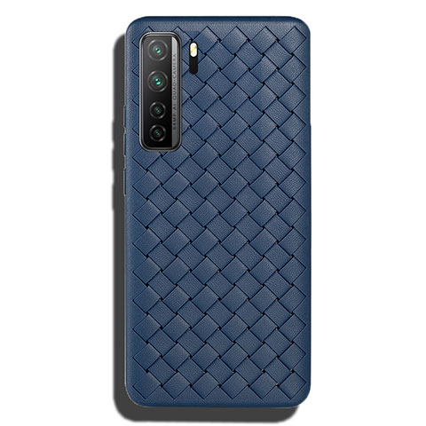 Custodia Silicone Morbida In Pelle Cover S02 per Huawei Nova 7 SE 5G Blu