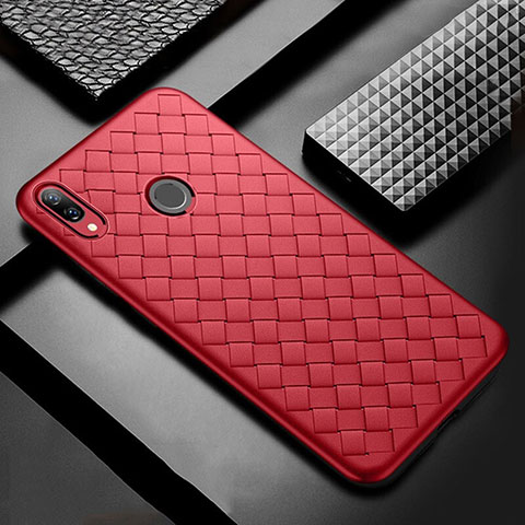 Custodia Silicone Morbida In Pelle Cover S02 per Huawei P Smart+ Plus Rosso