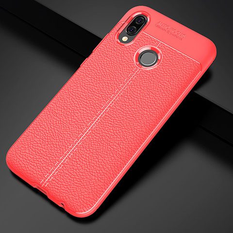 Custodia Silicone Morbida In Pelle Cover S02 per Huawei P20 Lite Rosso