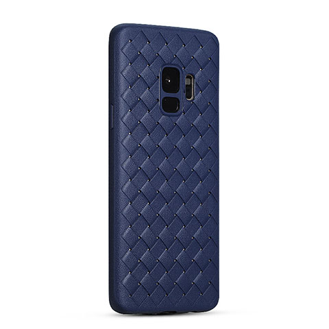 Custodia Silicone Morbida In Pelle Cover S02 per Samsung Galaxy S9 Blu