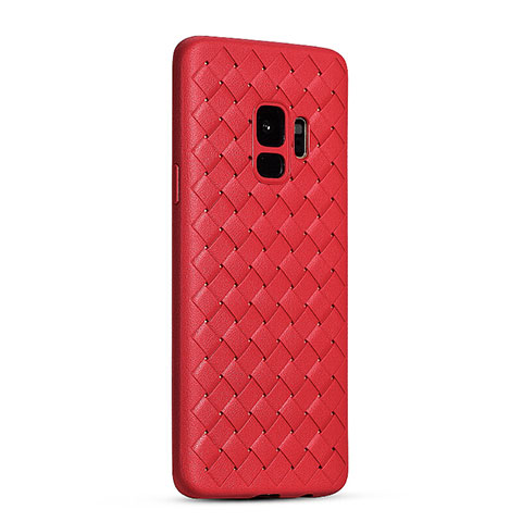 Custodia Silicone Morbida In Pelle Cover S02 per Samsung Galaxy S9 Rosso