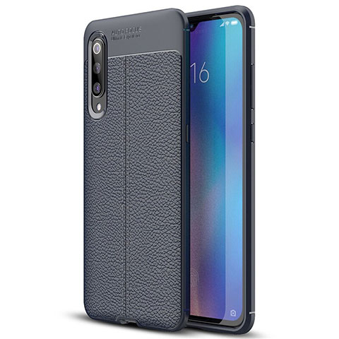 Custodia Silicone Morbida In Pelle Cover S02 per Xiaomi Mi 9 Pro 5G Blu