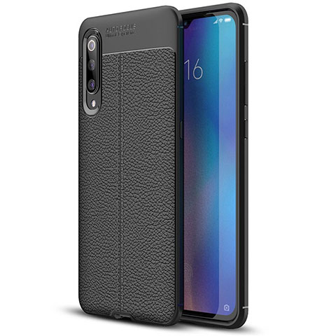 Custodia Silicone Morbida In Pelle Cover S02 per Xiaomi Mi 9 Pro 5G Nero