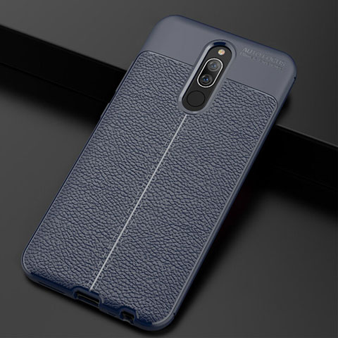 Custodia Silicone Morbida In Pelle Cover S02 per Xiaomi Redmi 8 Blu