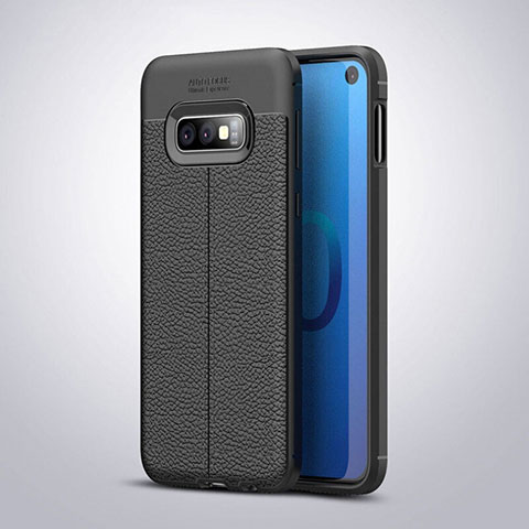 Custodia Silicone Morbida In Pelle Cover S03 per Samsung Galaxy S10e Nero