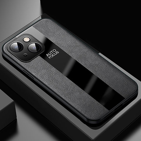 Custodia Silicone Morbida In Pelle Cover S04 per Apple iPhone 13 Mini Nero